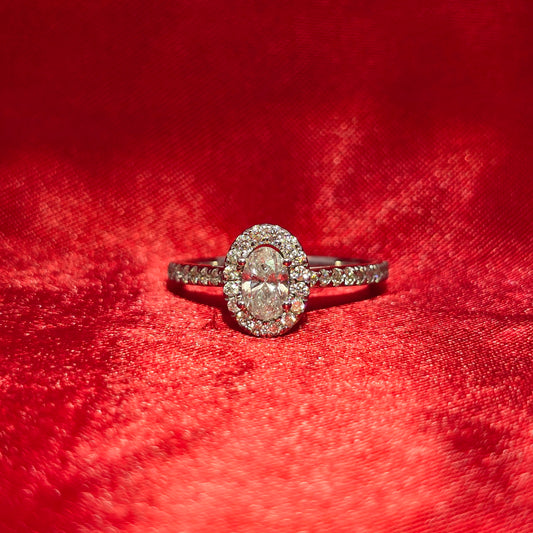 Diamond Oval Ring 0.39 ctw 14K White Gold