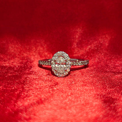 Diamond Oval Ring 0.39 ctw 14K White Gold