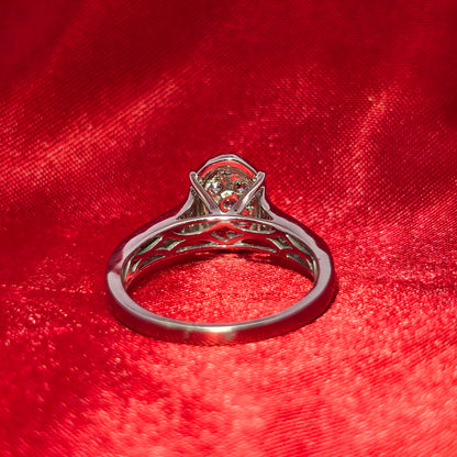 Diamond Oval Shaped Ring 0.60 ctw 14K White Gold