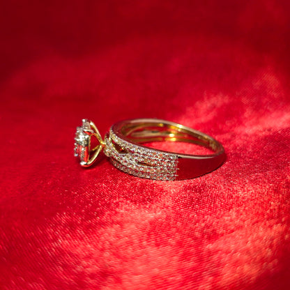 Diamond Wedding Trio Set Ring 1.89 ctw 14K Yellow Gold