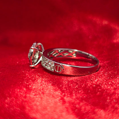Diamond Wedding Set Ring 0.97 ctw 14K White Gold