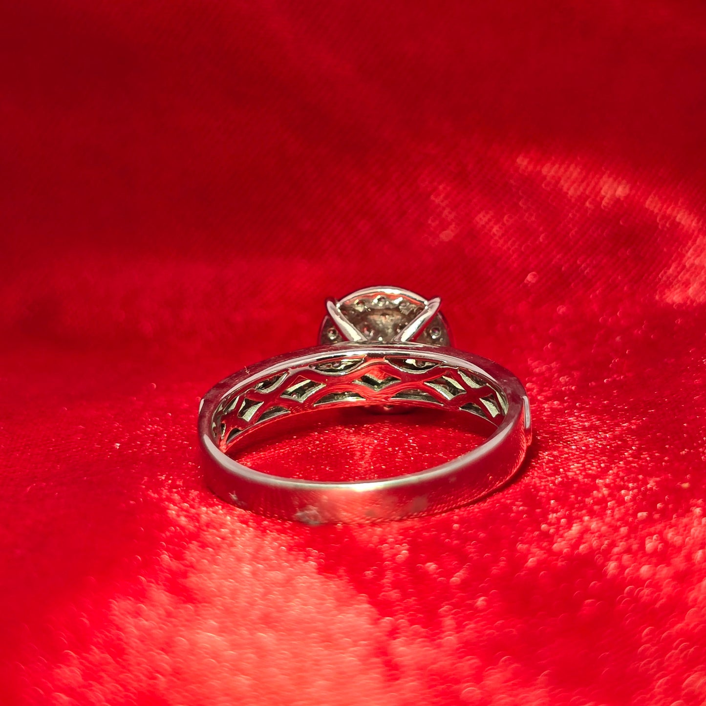 Diamond Wedding Set Ring 0.97 ctw 14K White Gold