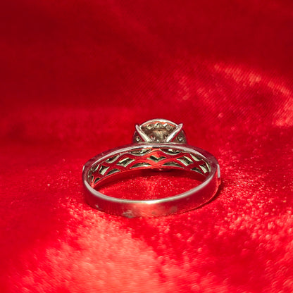 Diamond Wedding Set Ring 0.97 ctw 14K White Gold