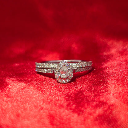Diamond Pear Drop Ring 0.12 ctw 14K White Gold