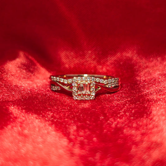Diamond Square Ring 0.25 ctw 10K Yellow Gold