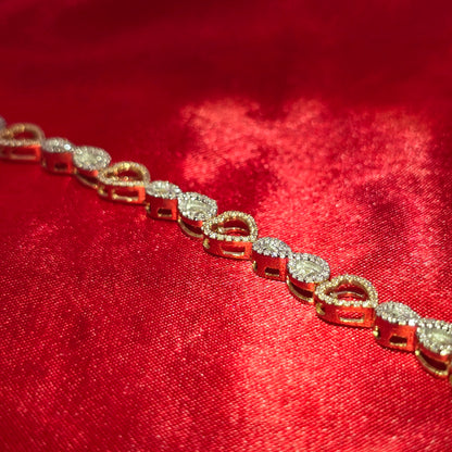 Women's Infinity Heart Bracelet 1.50 ctw Diamond 10K Yellow Gold