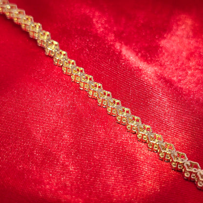 Women's Flower Bracelet 2.60 ctw Diamond 10K Yellow Gold