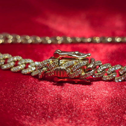 5MM Luxury Cuban Bracelet 0.95 ctw Diamond 10K Yellow Gold 7"