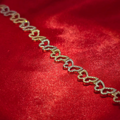 Women's Elegant Butterfly Bracelet 1.25 ctw Diamond 10K Yellow and White Gold