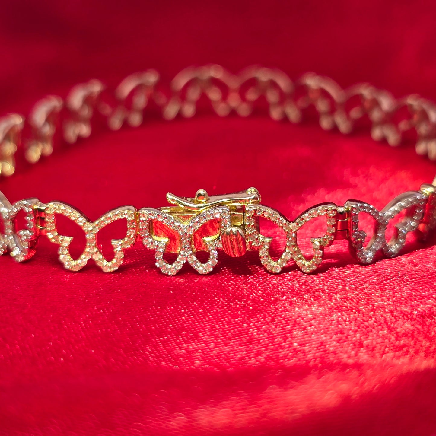 Women's Elegant Butterfly Bracelet 1.25 ctw Diamond 10K Yellow and White Gold