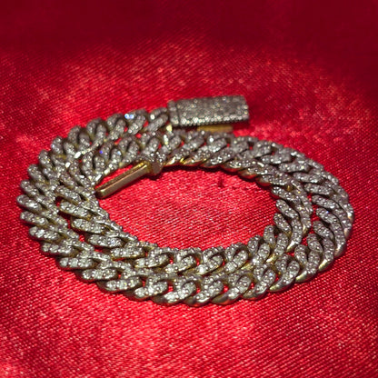 5.5MM Cuban Link Bracelet 2.36 ctw Diamond 10K Yellow Gold