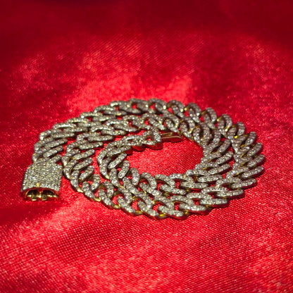 6MM Cuban Bracelet 2.47 ctw Diamond 10K Yellow Gold