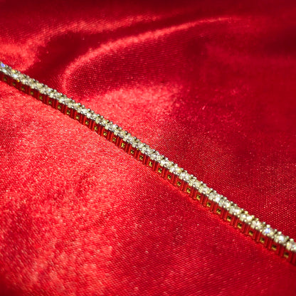 14K Yellow Gold Women's Diamond Tennis Bracelet 3.00ctw with Heart Clasp