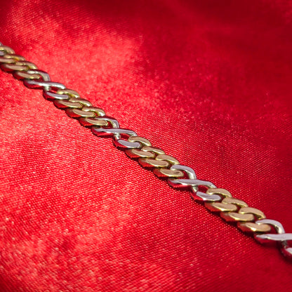 10K Yellow & White Gold Diamond Cuban Infinity Link Bracelet 1.89ctw