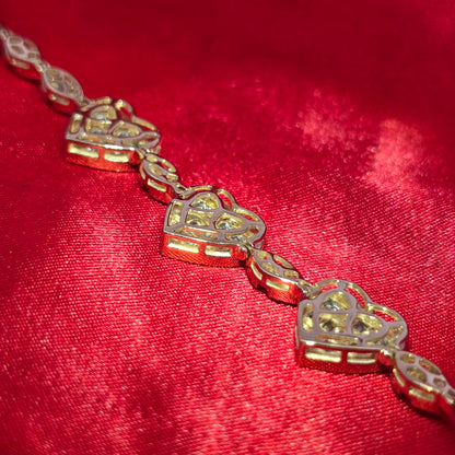 10K Yellow Gold Marquise & Heart Diamond Bracelet 2.05ctw