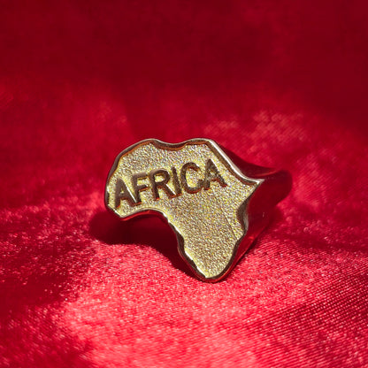 10K Luxury Gold Africa Map Ring