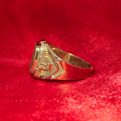 10K Gold Men's Statement Ring – Engravable Personalized Jewelry