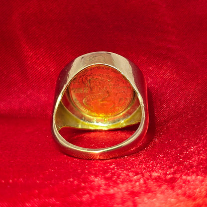 10K Gold Greek Coin Ring for Men – Bold Medallion Style Statement