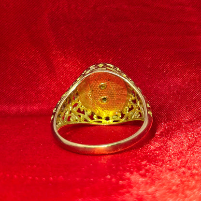 10K Gold Cross Ring for Men – Luxury Religious Statement Ring