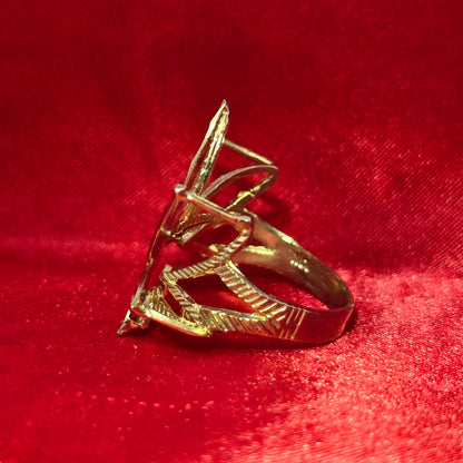 10K Mens Marijuana Cannabis Gold Ring