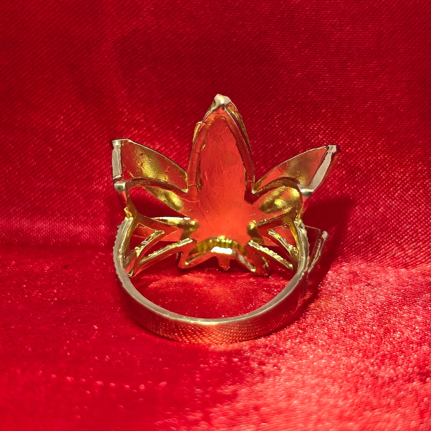 10K Mens Marijuana Cannabis Gold Ring