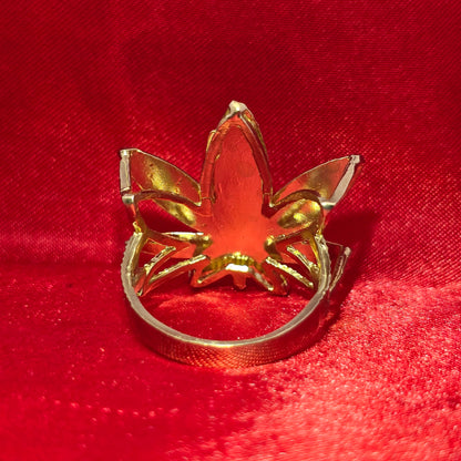 10K Mens Marijuana Cannabis Gold Ring