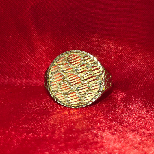 10K Mens Circular Gold Nugget Ring