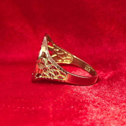 10K Mens Circular Gold Nugget Ring