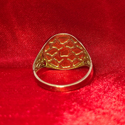10K Mens Circular Gold Nugget Ring