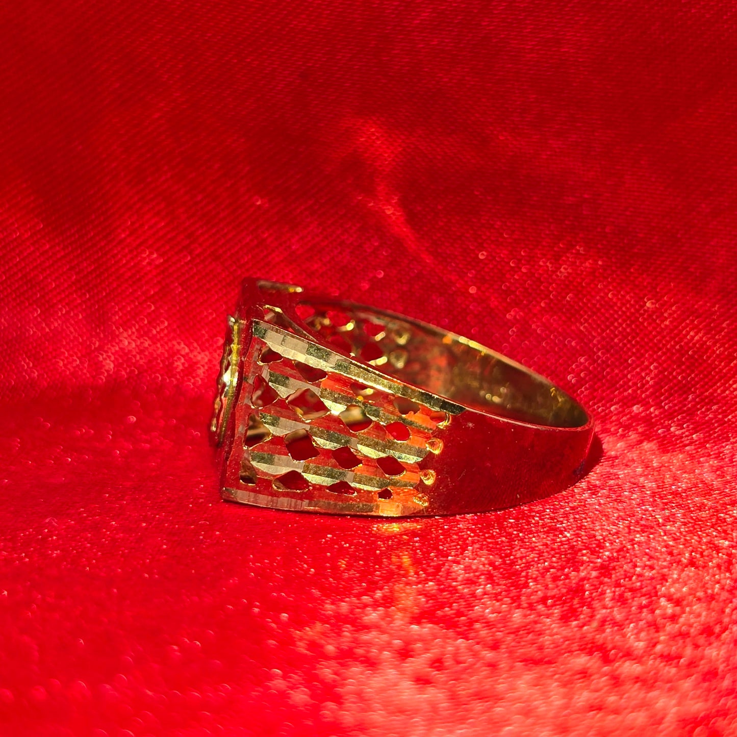 10K Mens Initial "D" Gold Ring