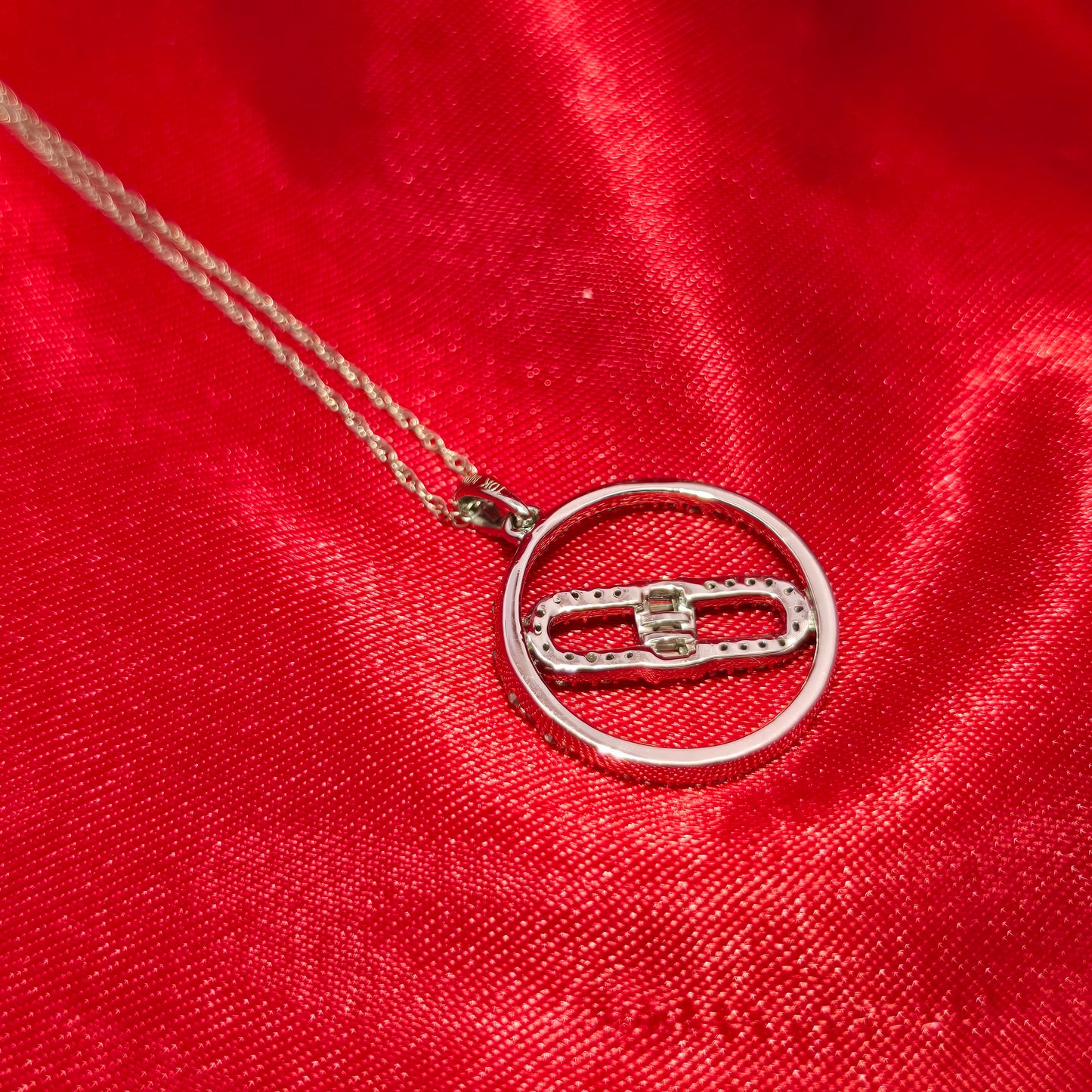 10K White Gold Farandole Pendant with 0.50 CTW Natural Diamonds & Twisted Curb Chain | Women’s Necklace