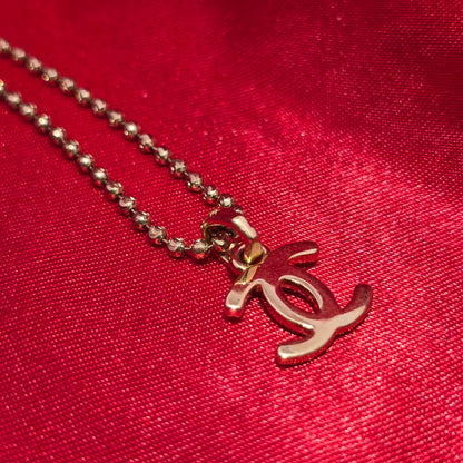 14K Yellow Gold Diamond Designer-Inspired Double C Pendant with Moon Cut Chain | 0.30 CTW