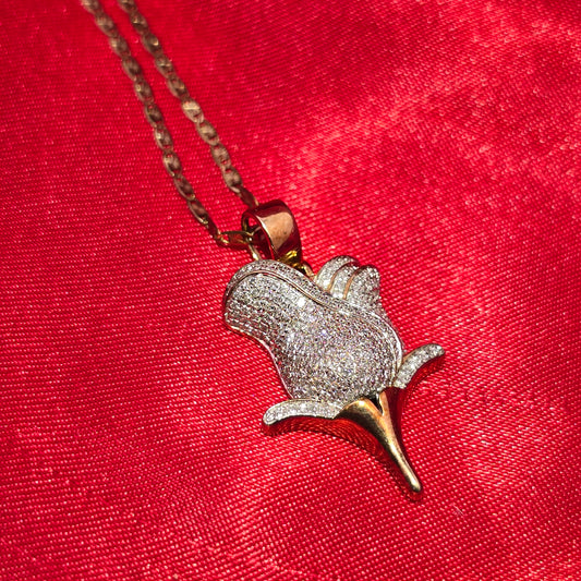 Diamond Rose Pendant Necklace in 10K Yellow Gold – 0.33 CTW | Fine Women's Jewelry