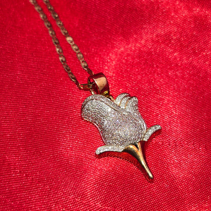 Diamond Rose Pendant Necklace in 10K Yellow Gold – 0.33 CTW | Fine Women's Jewelry