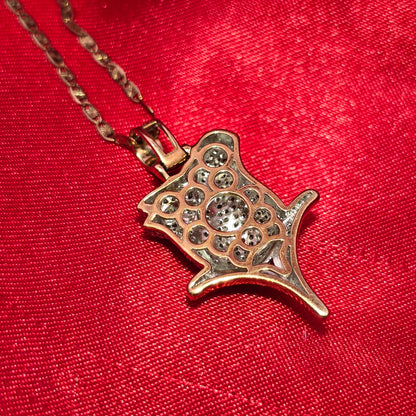 Diamond Rose Pendant Necklace in 10K Yellow Gold – 0.33 CTW | Fine Women's Jewelry