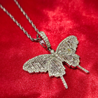 10k White Gold Farandole Butterfly Necklace Set 2.25 ctw