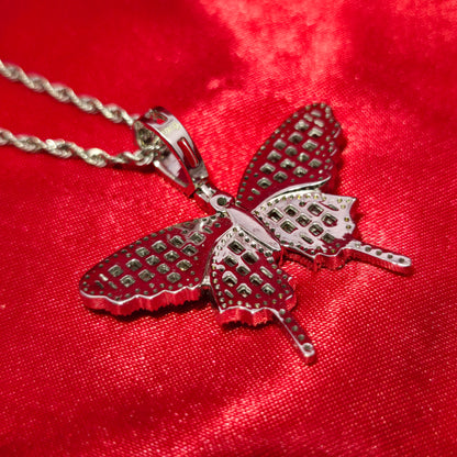 10k White Gold Farandole Butterfly Necklace Set 2.25 ctw