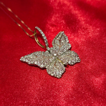 14k Yellow Gold Diamond Butterfly Pendant & Box Chain 1 1/2 ctw14K Yellow Gold Diamond Butterfly Pendant & Box Chain – 1.50 CTW | Elegant Nature-Inspired Necklace | Jewelry Palace