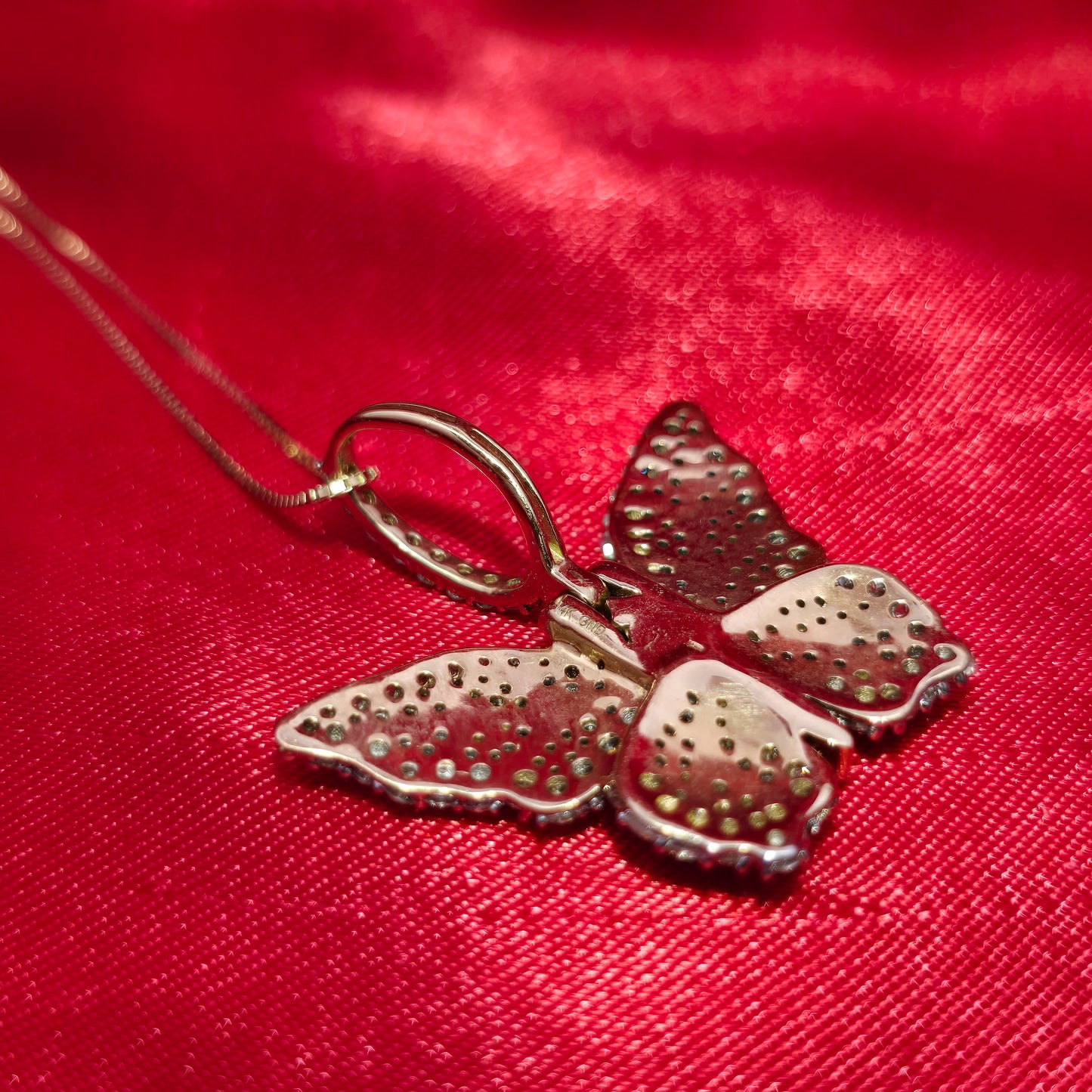 14k Yellow Gold Diamond Butterfly Pendant & Box Chain 1 1/2 ctw14K Yellow Gold Diamond Butterfly Pendant & Box Chain – 1.50 CTW | Elegant Nature-Inspired Necklace | Jewelry Palace