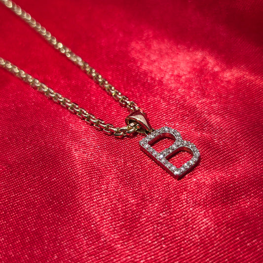 10K Yellow Gold Diamond Initial "B" Pendant Necklace – 1/12 CTW | Personalized Luxury | Jewelry Palace