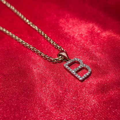 10K Yellow Gold Diamond Initial "B" Pendant Necklace – 1/12 CTW | Personalized Luxury | Jewelry Palace
