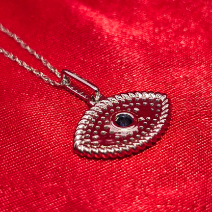 10K White Gold Diamond Evil Eye Necklace for Women 0.25 CTW | Sapphire Center