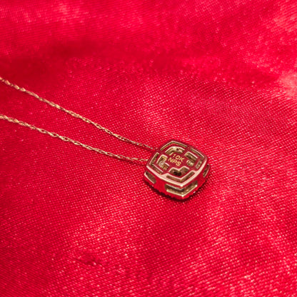 10K Yellow Gold Diamond Square Necklace Set for Women | 0.50 CTW