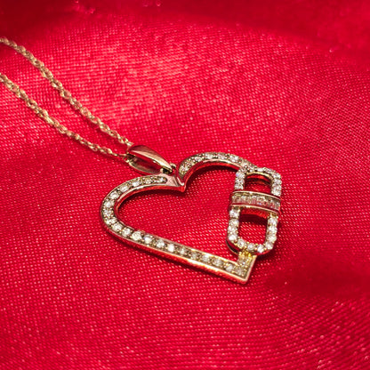 10K Yellow Gold Diamond Heart Necklace for Women | 0.35 CTW