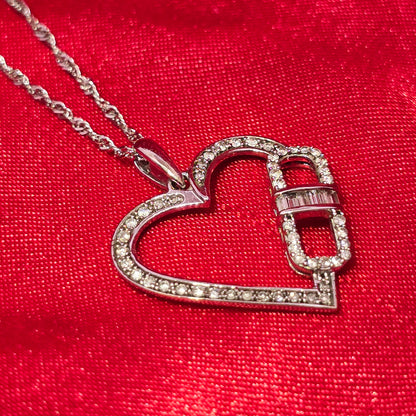 10K Yellow Gold Diamond Heart Necklace for Women | 0.35 CTW