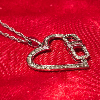 10K Yellow Gold Diamond Heart Necklace for Women | 0.35 CTW