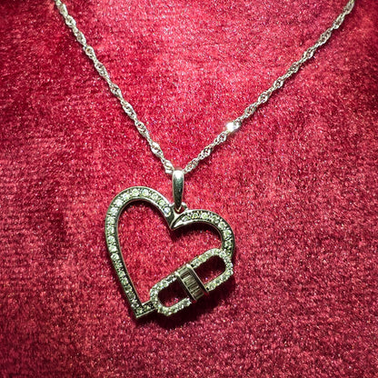 10K Yellow Gold Diamond Heart Necklace for Women | 0.35 CTW