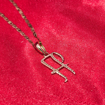 10K Yellow Gold Diamond "H" Initial Pendant Necklace for Women | 0.15 CTW