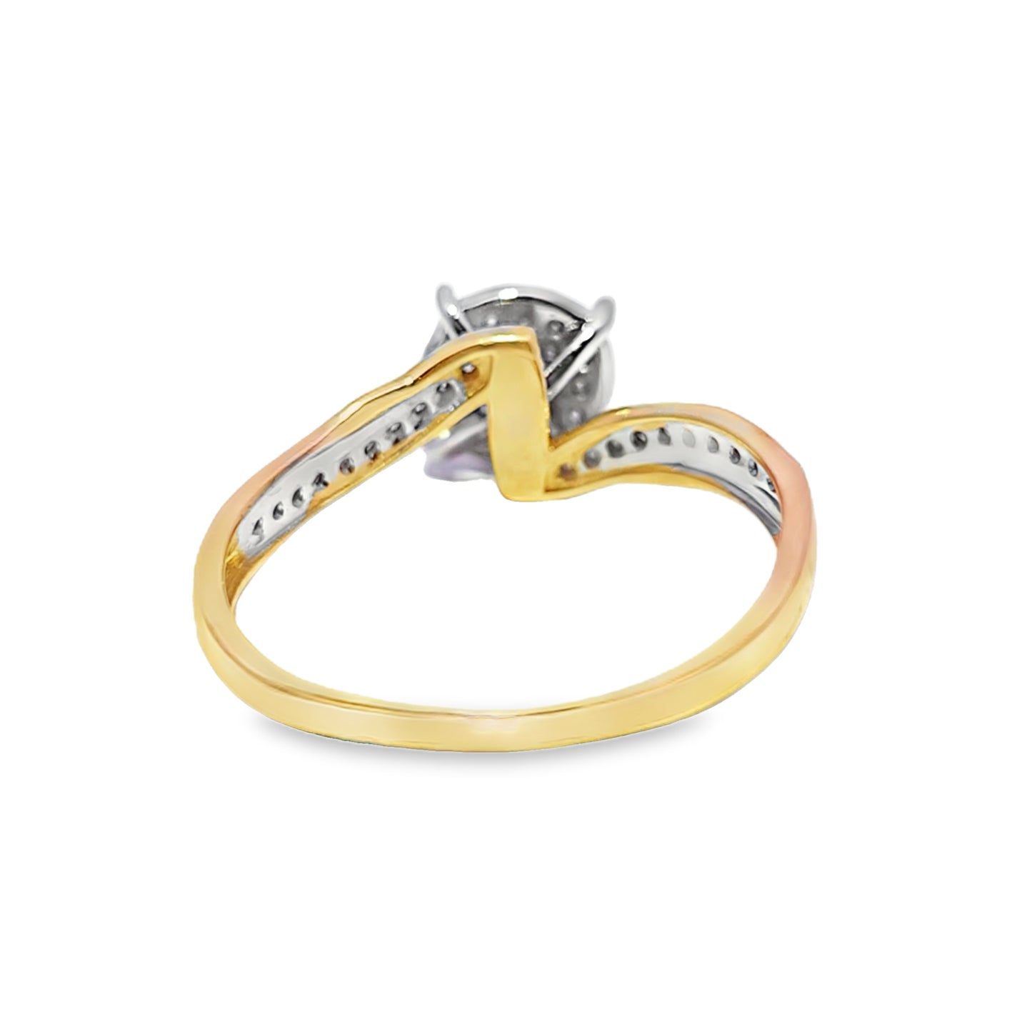 10k Yellow Gold Diamond Spiral Band Ring 0.12 ctw