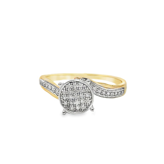 10k Yellow Gold Diamond Spiral Band Ring 0.12 ctw